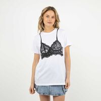 Polera Con Estampado Manga Corta Mujer Icono Black1