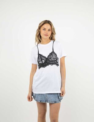 Imagen 1 del producto Polera Con Estampado Manga Corta Mujer Icono Black1