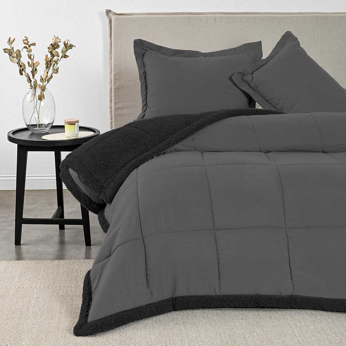 Plum&oacute;n Sherpa American Family 2 Plazas Rollo Gris