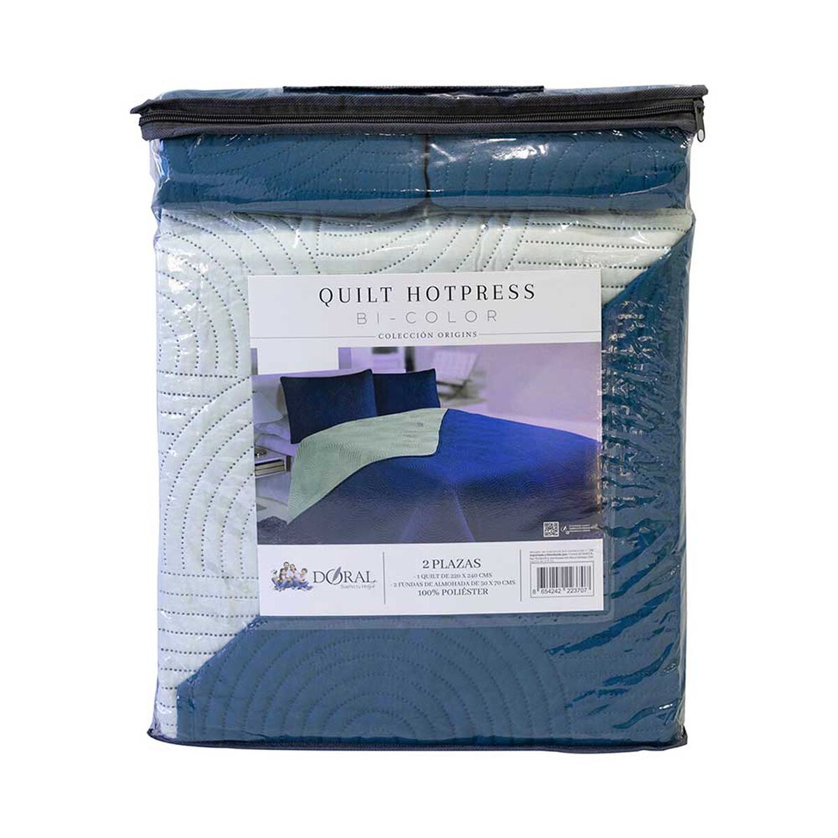 Quilt Doral 1,5 Plazas Azul Beige Origins