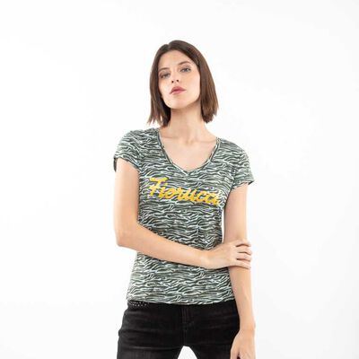 Polera Con Estampado Manga Corta Mujer Fiorruci