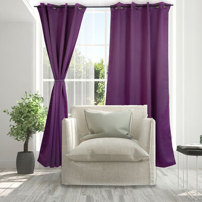Set Cortinas Doral Black Out Victoria  220 x 140 cm Lila