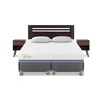 Cama Americana CIC Base Dividida 2 Plazas Excellence Plus + Respaldo + 2 Veladores Munich