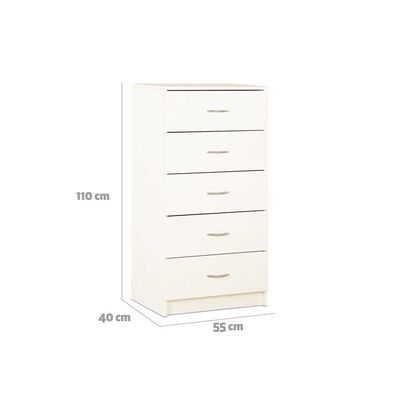 Imagen 2 del producto Cómoda Stanford 5 Cajones Blanco