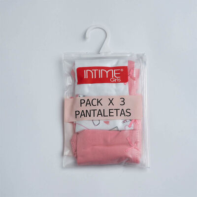 Imagen 2 del producto Pack 3 Pantaletas Niña Intime Rosado, Verde