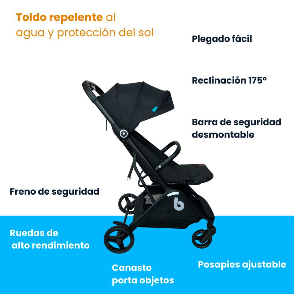 Bebeglo Compacto Plegado Automático RS-1337 Negro, foto 3