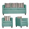 Juego de Living Ruzam Mobel Barcelona Sof&aacute; 3 Cuerpos + Dos Sillones 1 Cuerpo Lino Agua