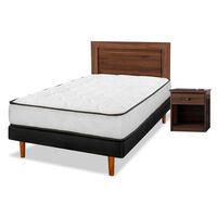 Cama Europea Flex 1 Plaza New Simple + Set Asturias
