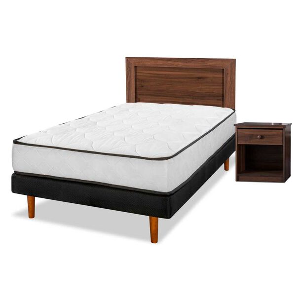 Cama Europea Flex 1 Plaza New Simple + Set Asturias