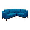 Sofá Seccional Derecho Living Factory Roble 5 Cuerpos Azul Petróleo