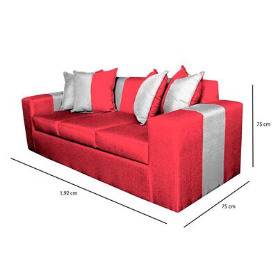 Imagen 2 del producto Sofá Muebles MYM Benjamin 3 Cuerpos + Dos Pouf 1 Cuerpo Burdeo Gris