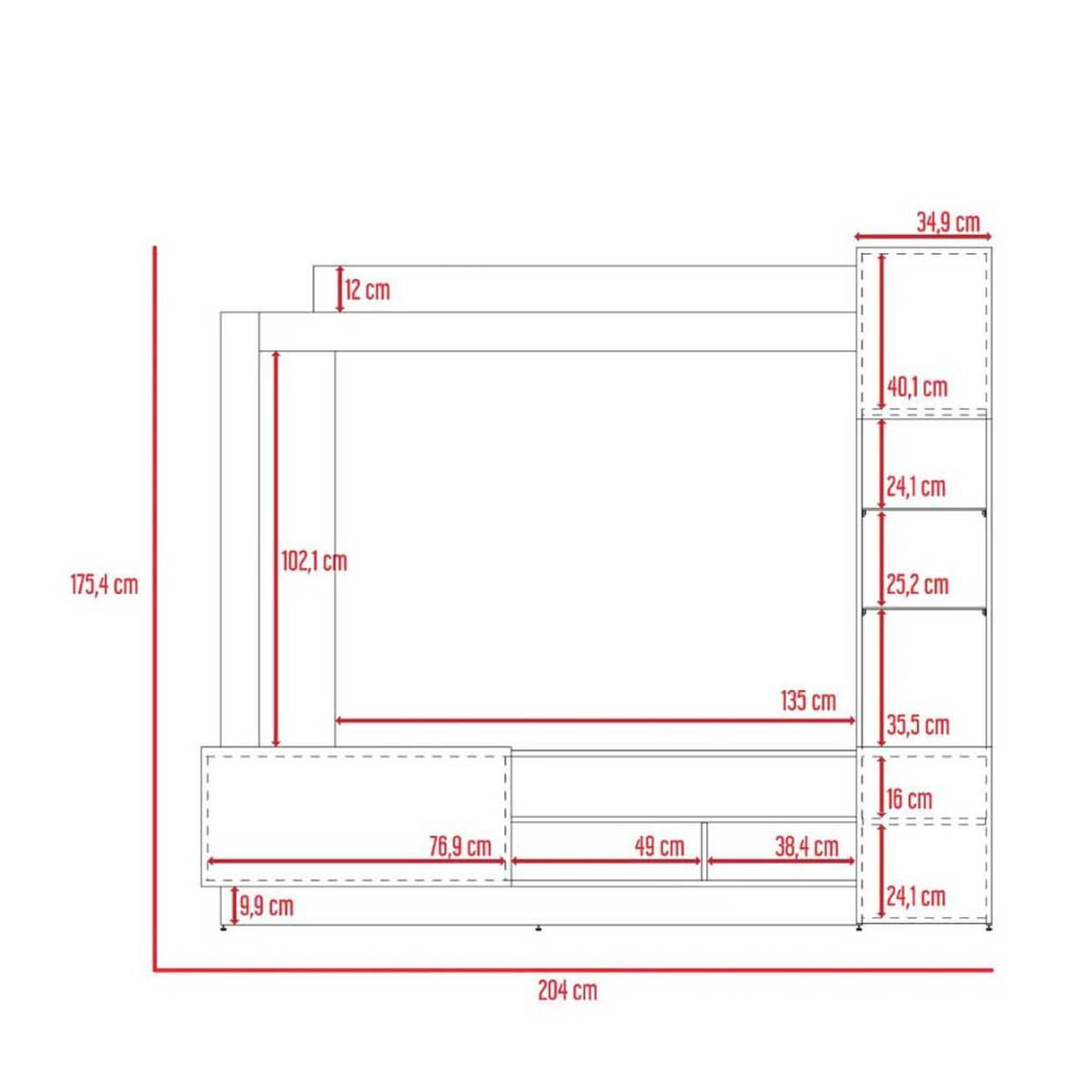 Centro de Entretenimiento TuHome Nizza Hasta 65" Duna Taupe