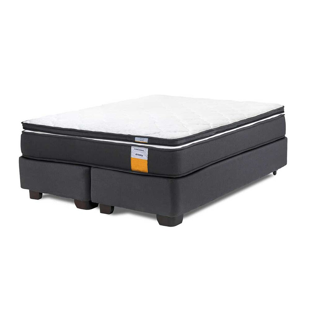 Cama Americana Drimkip Base Dividida 2 Plazas Plus Funcional + Topper