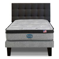 Cama Europea Simmons 1,5 Plazas Dreamer Plazasus Box + Respaldo Urban Marengo
