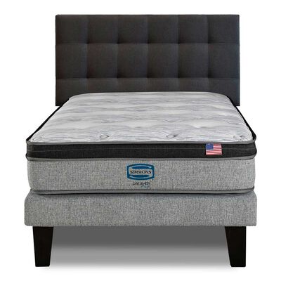 Imagen 1 del producto Cama Europea Simmons 1,5 Plazas Dreamer Plazasus Box + Respaldo Urban Marengo