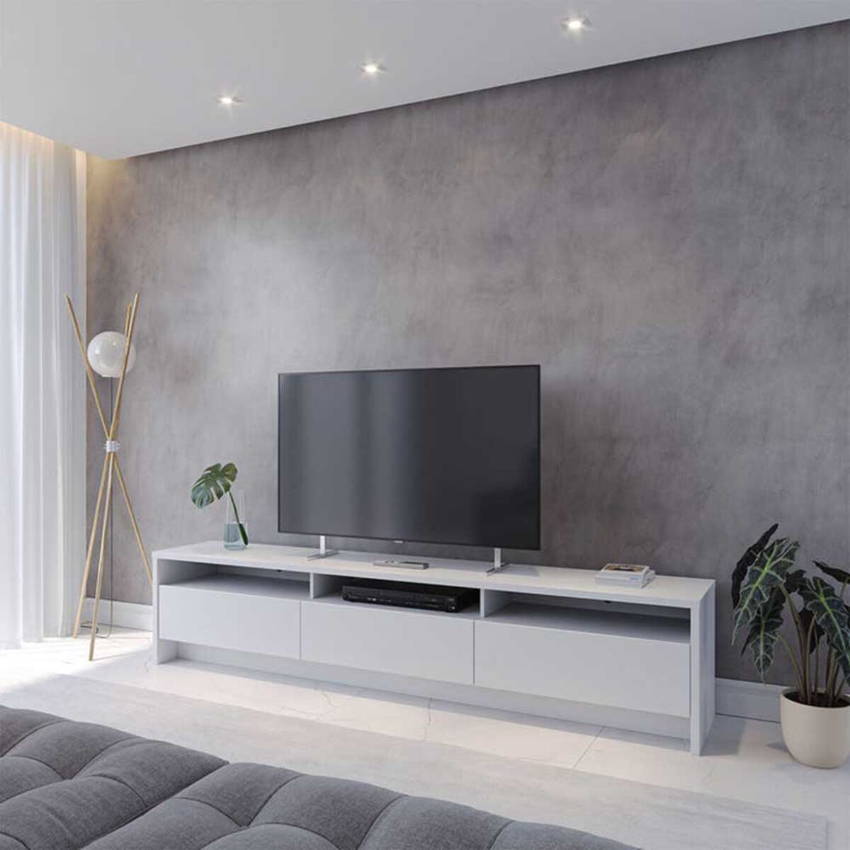 Rack TV Decocasa Aspen Hasta 75" Off White