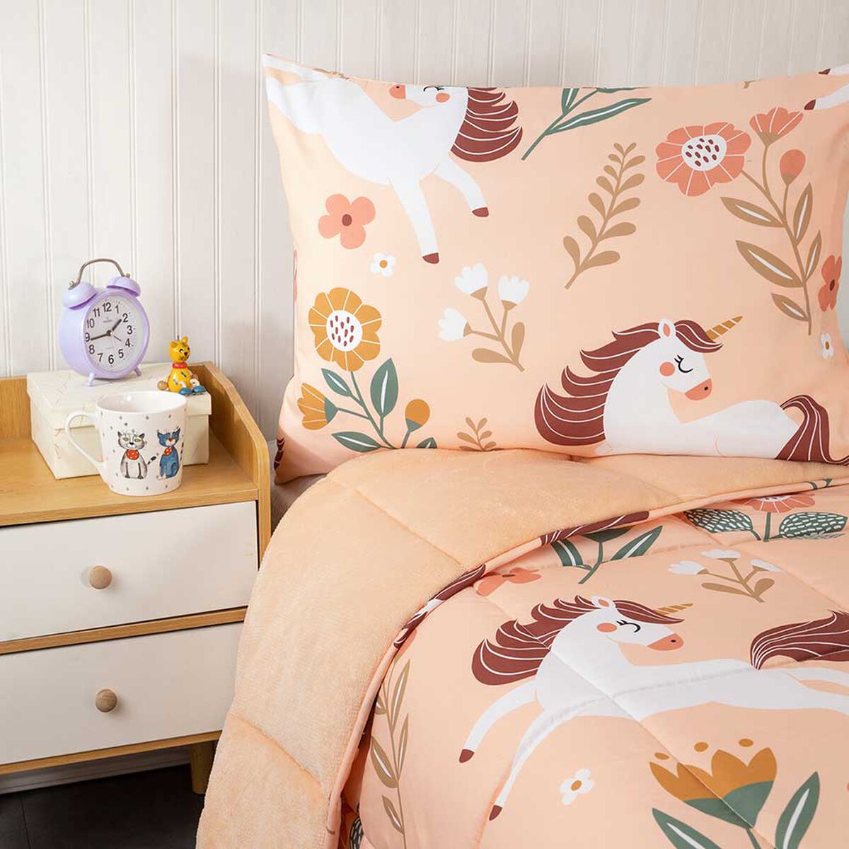 Plumón Back Flannel Casanova Kids 1,5 Plazas Unicorn
