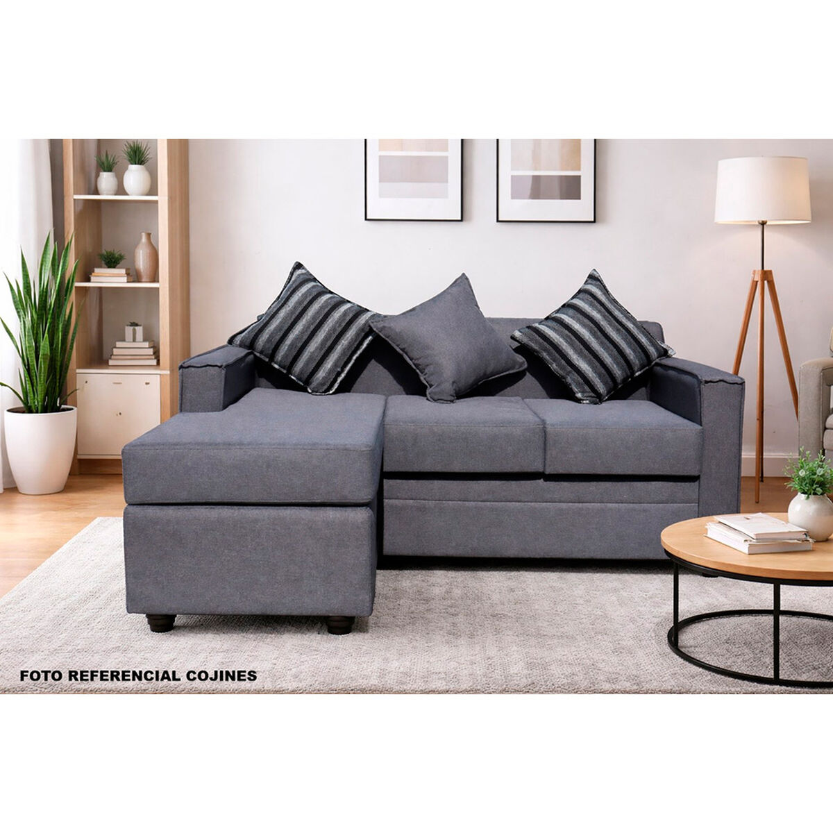 Seccional Almore Croacia Reversible 3 Cuerpos Gris