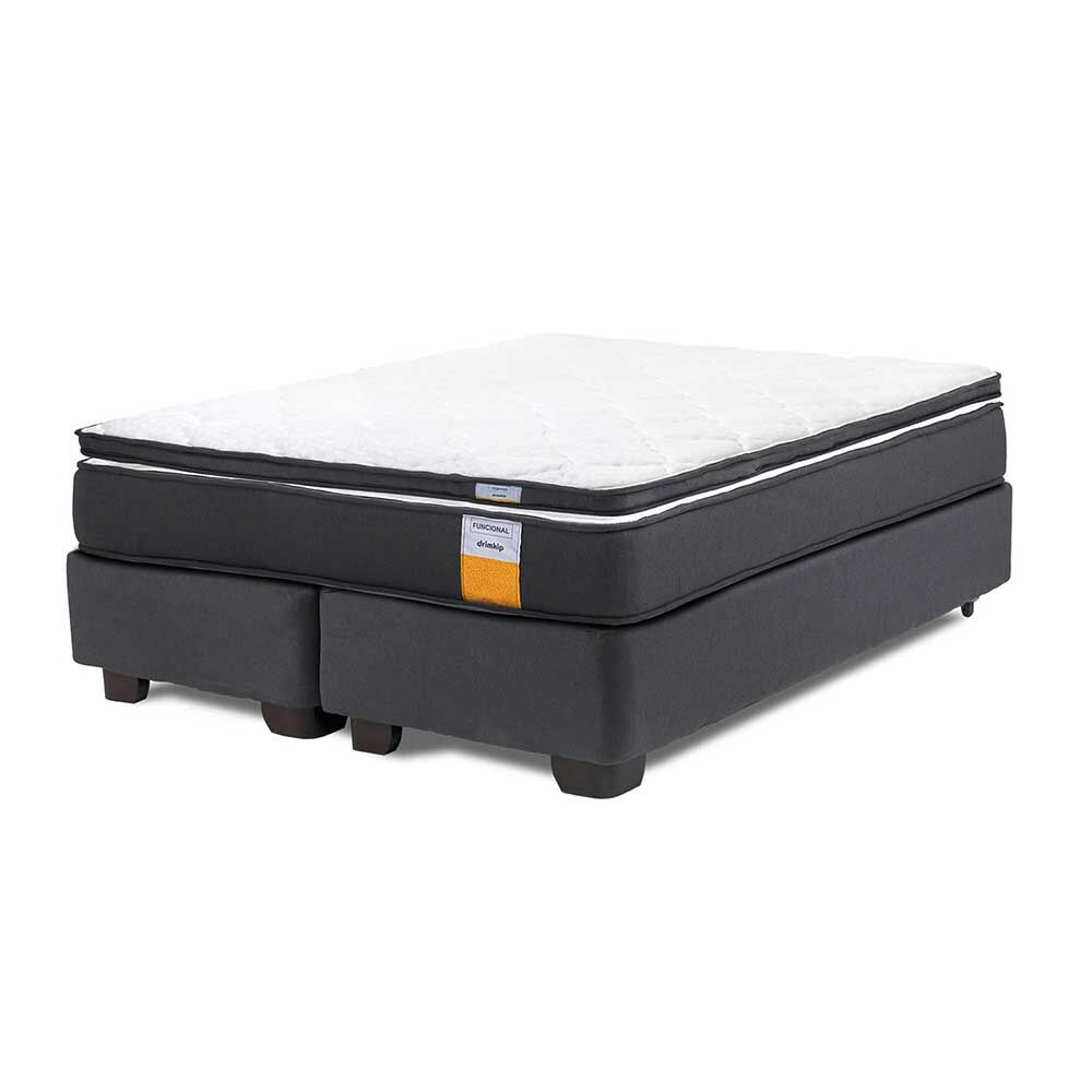 Cama Americana Drimkip Base Dividida King Funcional + Topper