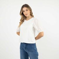 Polera Manga Corta Mujer Zibel Blanco, Negro, Rosado