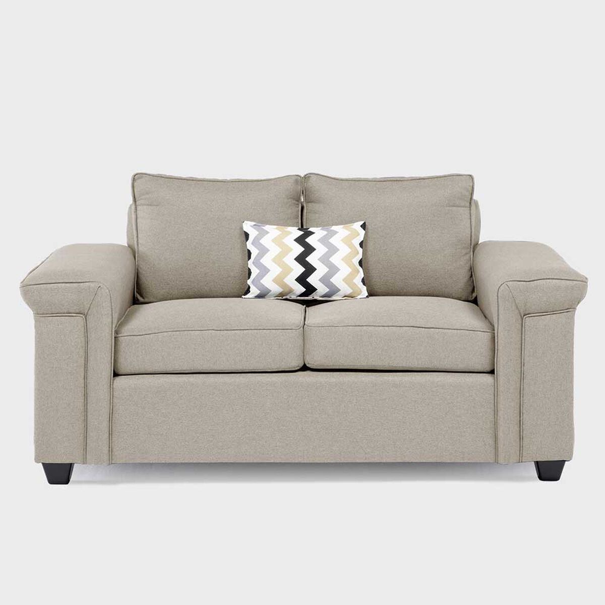 Sofá Mons Sicilia 2 Cuerpos + Dos Pouf 1 Cuerpo Beige