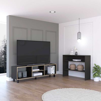 Imagen 1 del producto Combo Rack TV65  + Mesa de Arrimo TuHome Nomik Wengue Duna