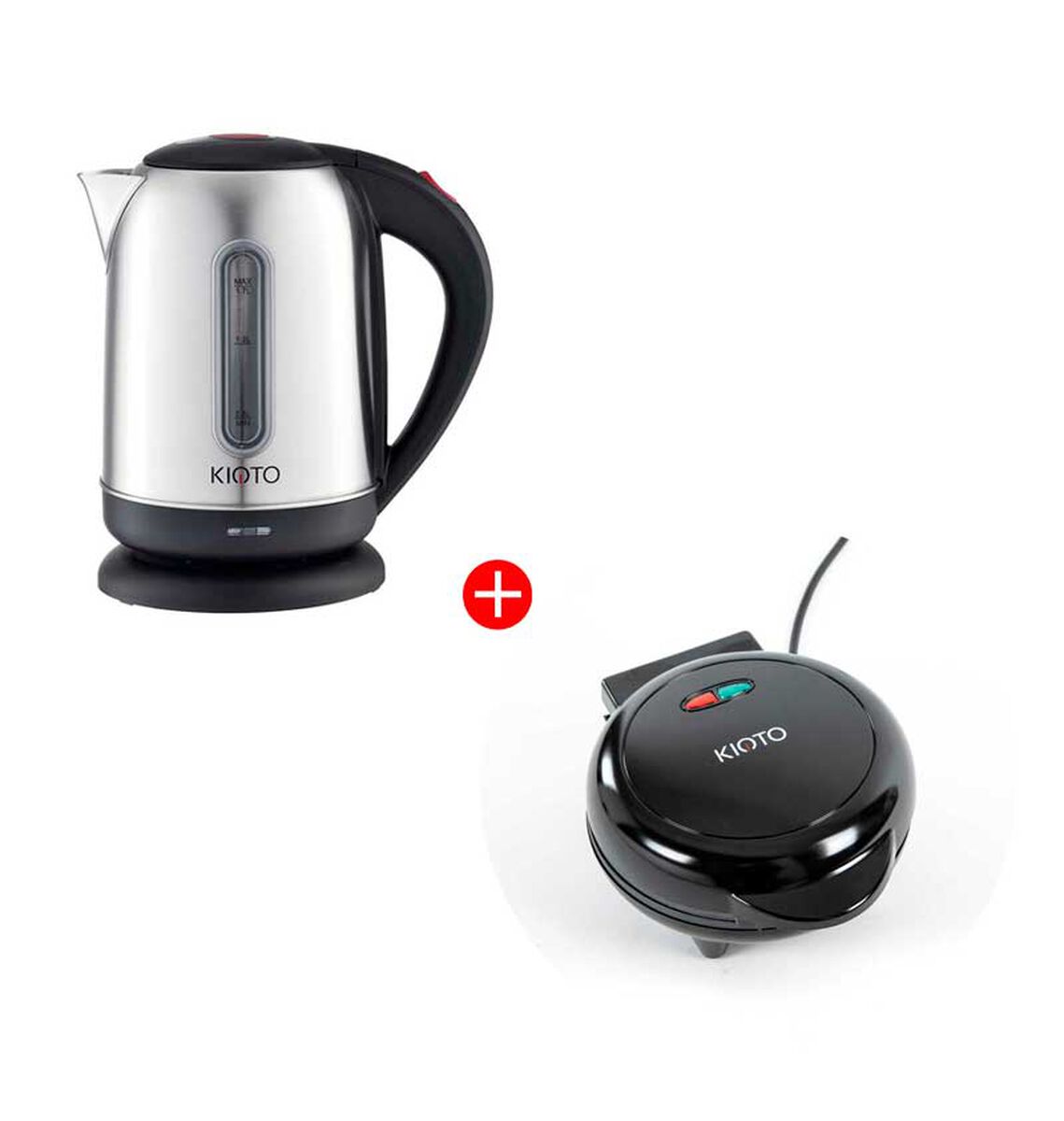 Combo Hervidor Eléctrico Kioto Akita 1,7 lts. + Waflera Kioto Dorayaki