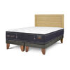 Cama Europea CIC Base Dividida 2 Plazas Grand Premium + Respaldo Milan Mostaza