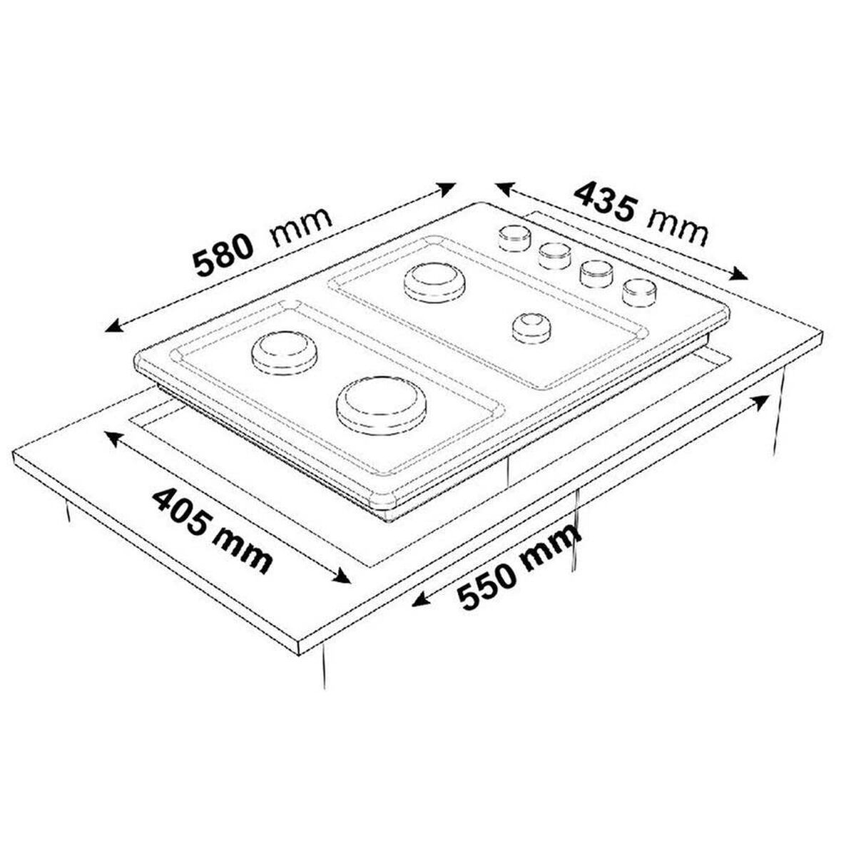 Encimera a Gas Sindelen EG-4600IN 4 Quemadores