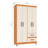 Cl&oacute;set Vekkahome Lisboa 4 Puertas 2 Cajones Blanco