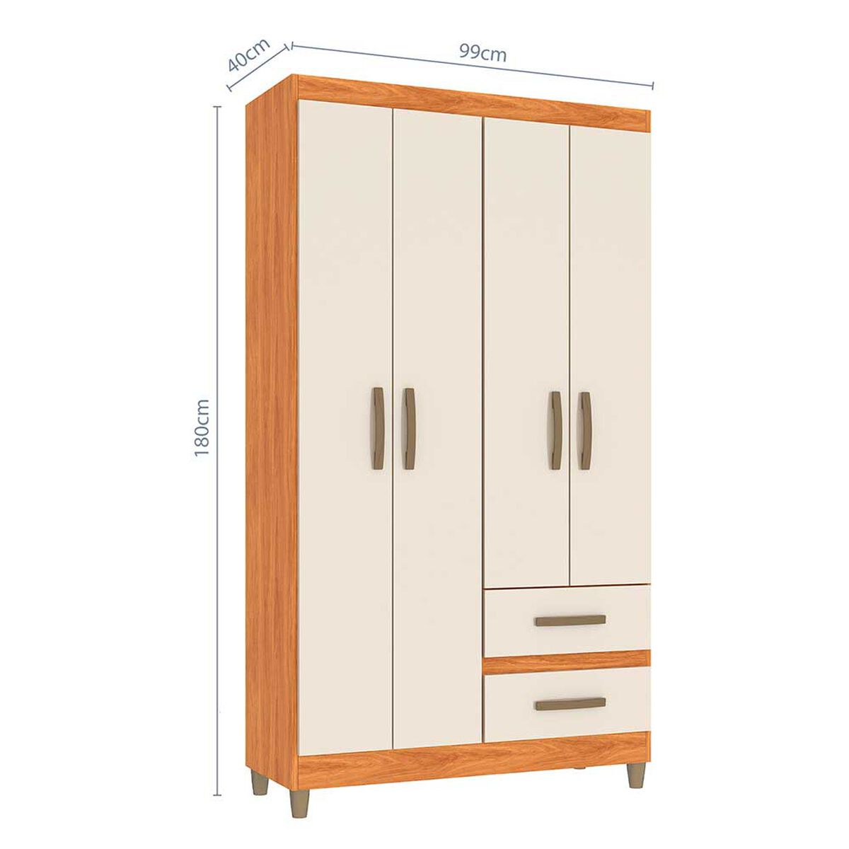 Cl&oacute;set Vekkahome Lisboa 4 Puertas 2 Cajones Blanco