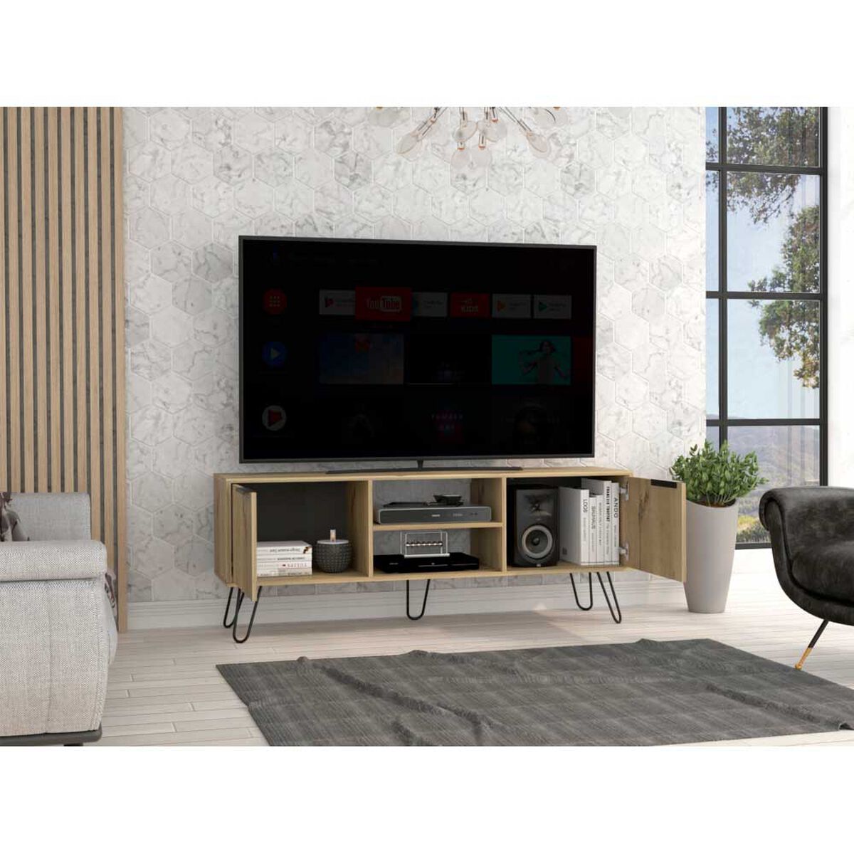 Rack TV TuHome Augusta Hasta 65" Blanco
