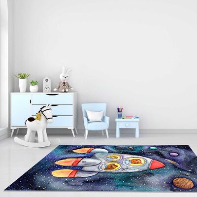Imagen 2 del producto Alfombra Infantil Idetex Space 133 x 100 cm. Azul