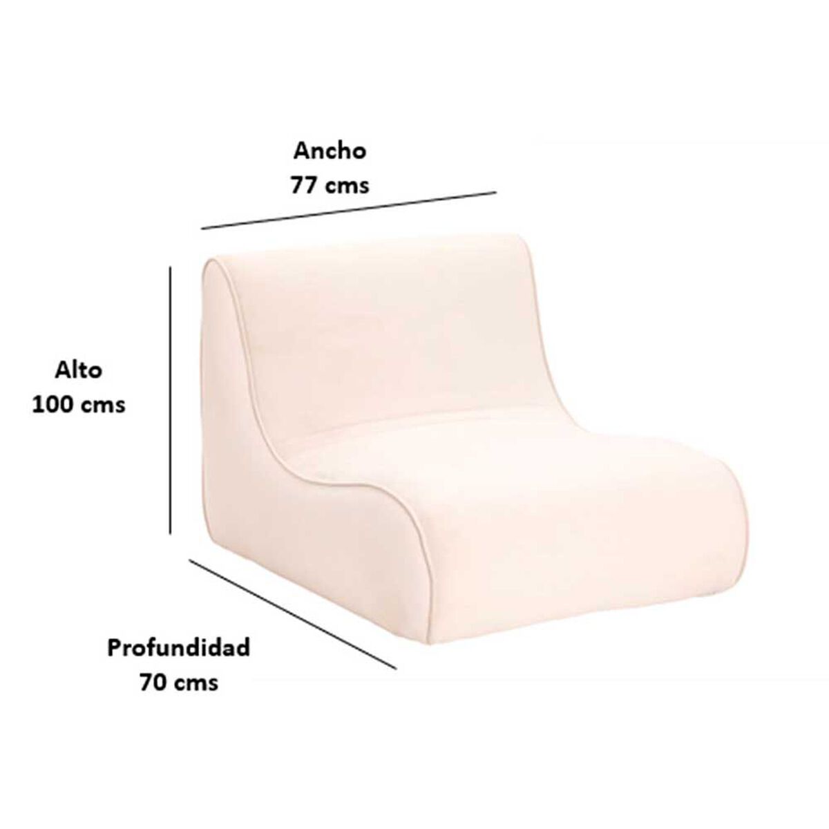 Sillón Bodevir Komodo Felpa 1 Cuerpo Azul Rey 