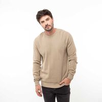 Sweater Slim Algodón Hombre Zibel Arena, Azul, Charcoal, Olivo