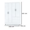 Clóset KEA Ideal 4 Puertas 2 Cajones Blanco