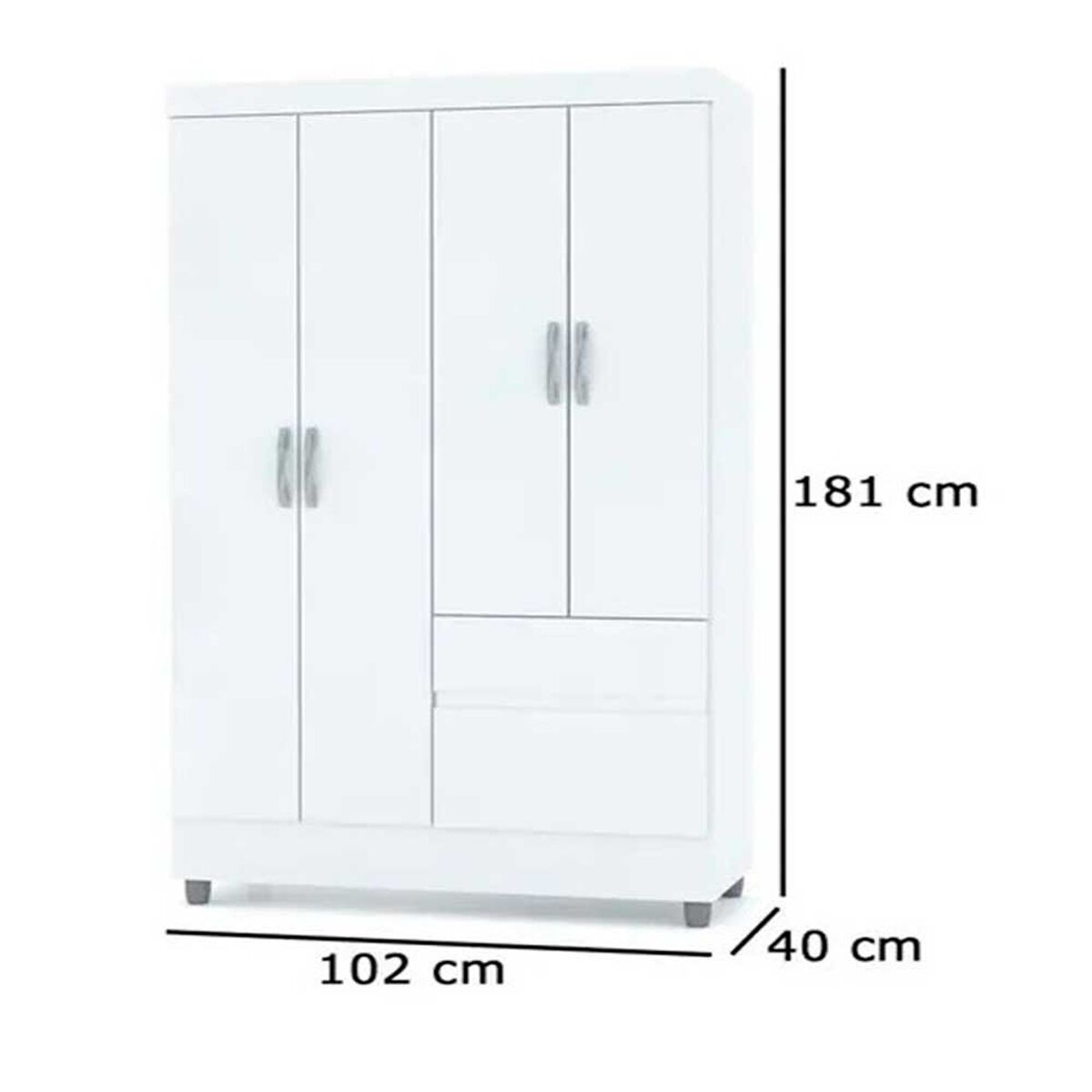 Clóset KEA Ideal 4 Puertas 2 Cajones Blanco