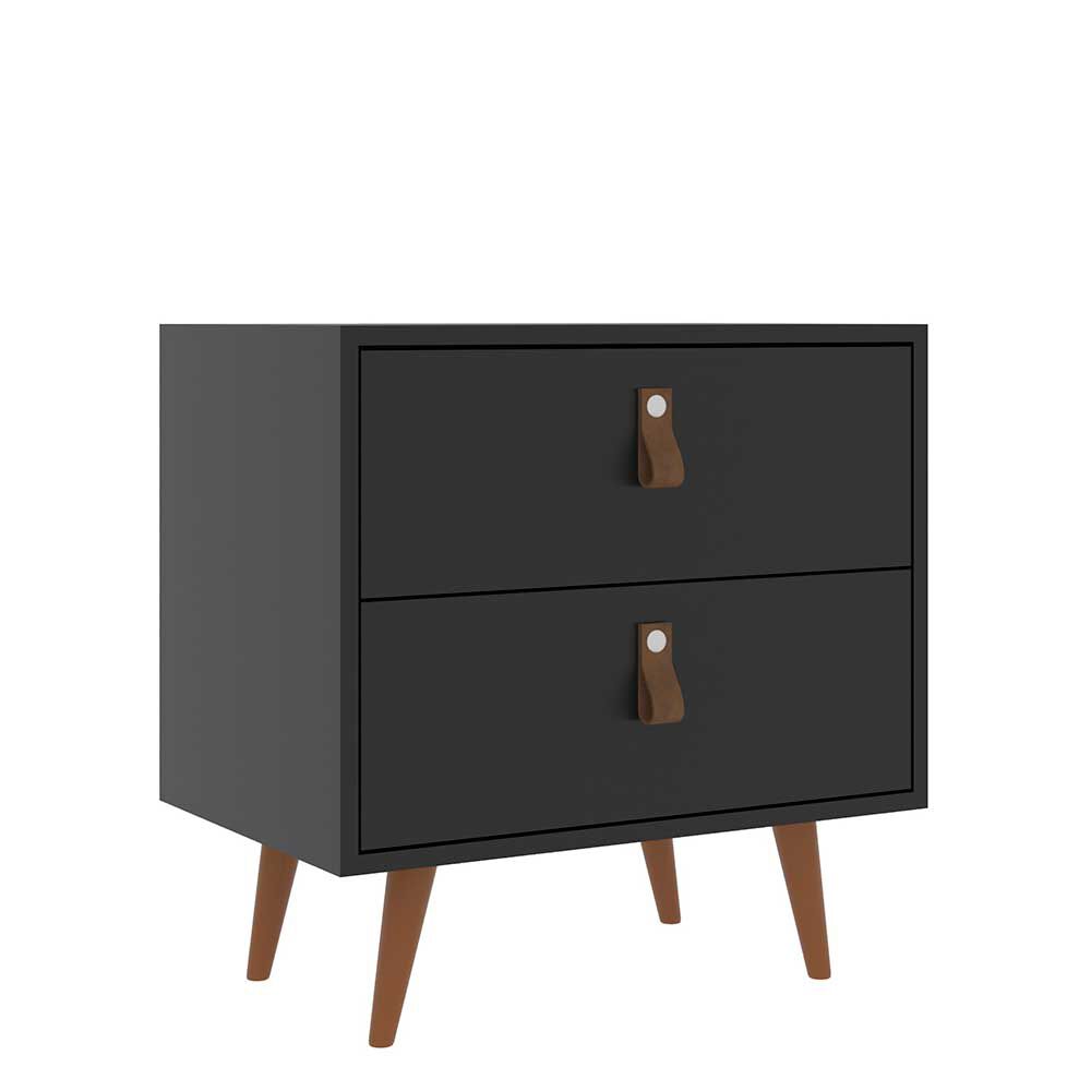 Velador Di Poretti Design Padua 2 Cajones Negro