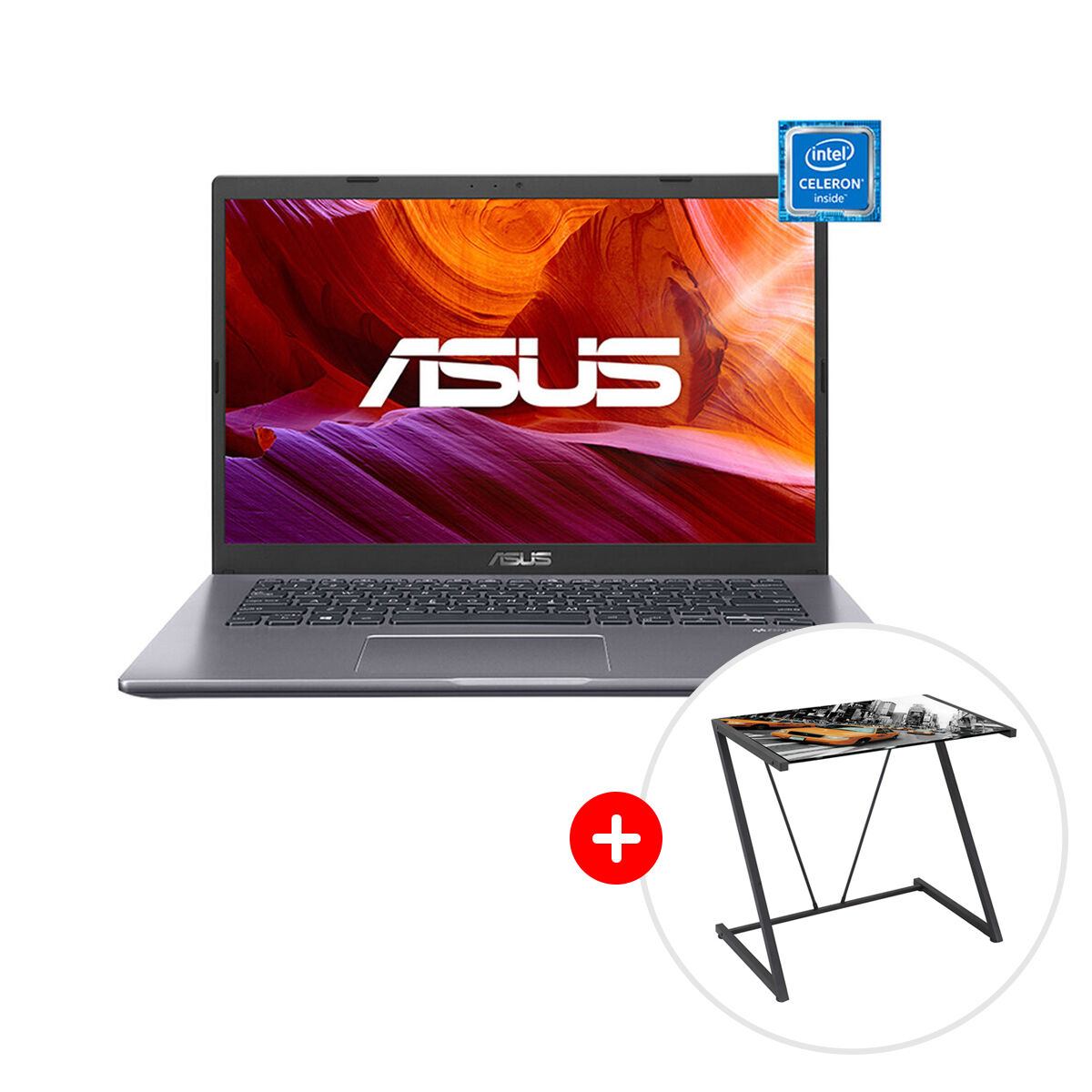 Combo Notebook Asus X409MA-EK173T Celeron 4GB 500GB 14" + Escritorio Casanova City