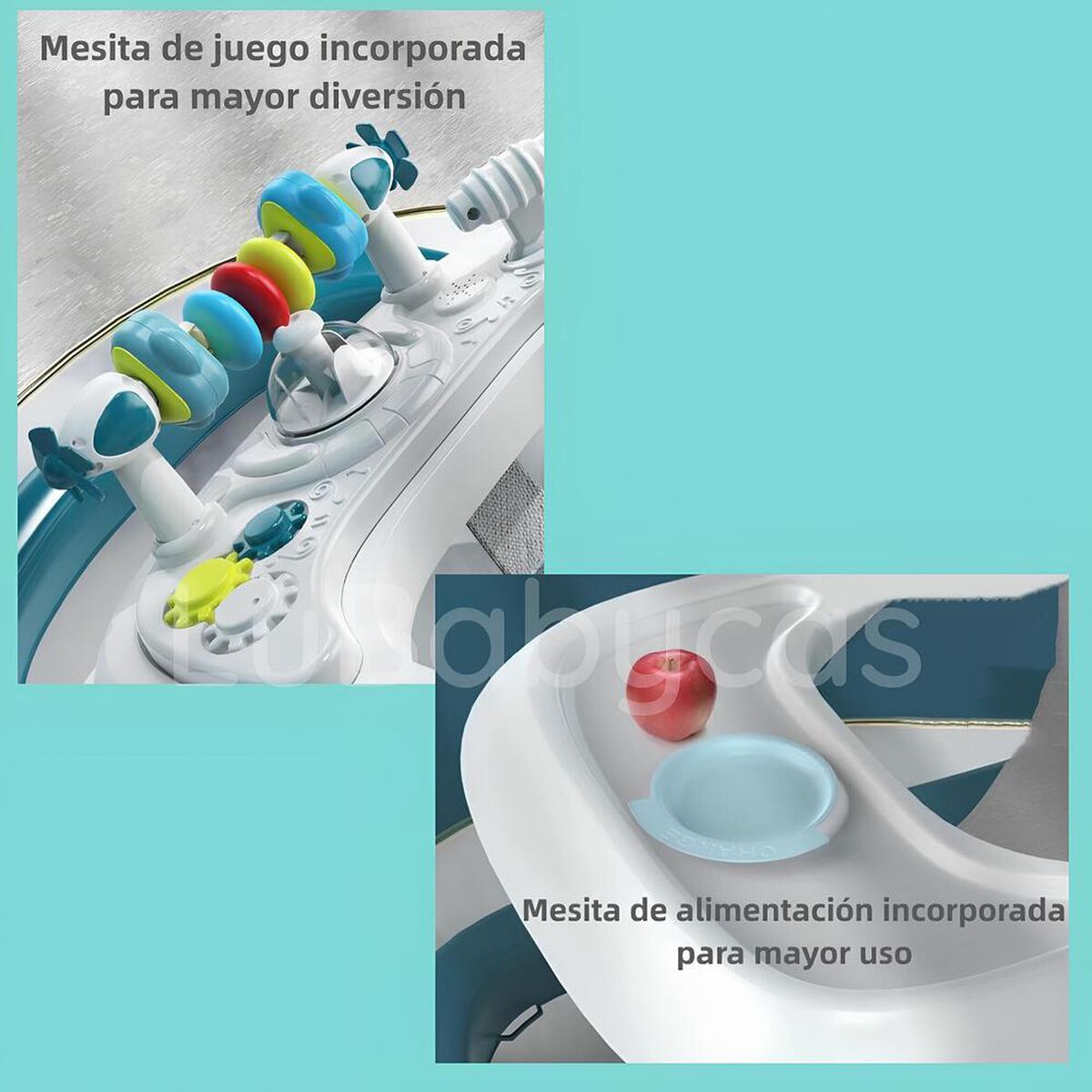 Andador Caminador Multifuncional 4 En 1 Lubabycas Burdeos