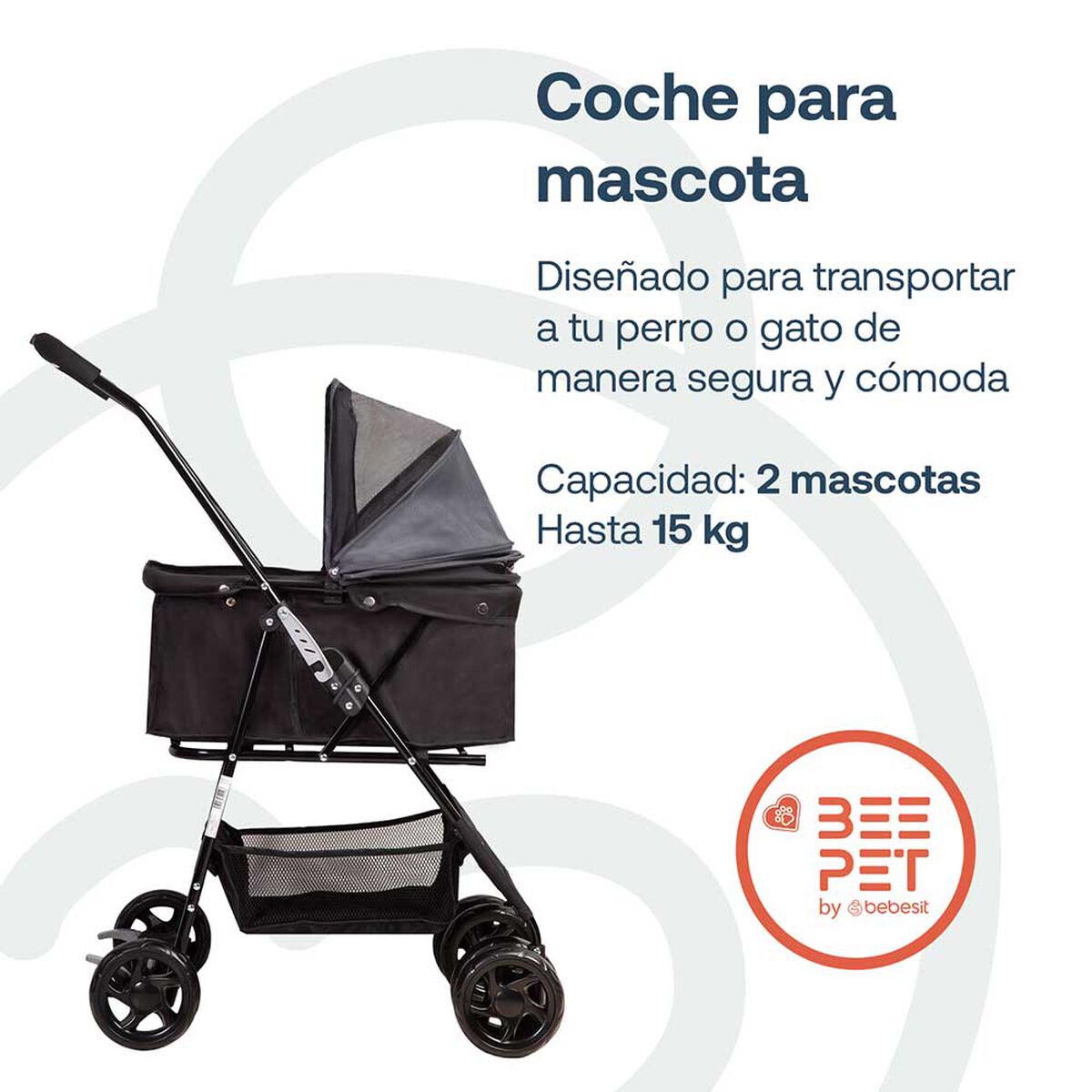 Coche Mascota Gris BP02G Bebesit