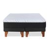 Cama Europea Latam Home Base Dividida 2 Plazas Zen Top Foam Visco Velvet Negro