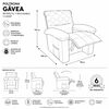 Bergere Retr&aacute;ctil Reclinable Mons Gavea 1 Cuerpo Preto Negro