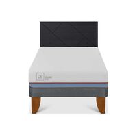 Cama Europea CIC 1,5 Plazas Excellence Plus + Respaldo Villarrica Negro