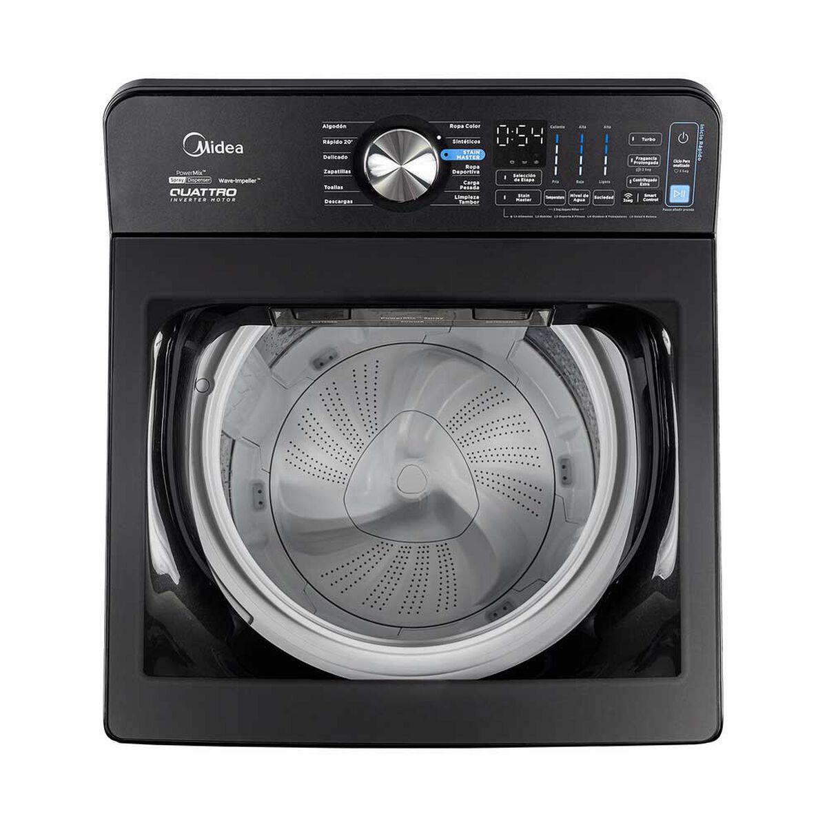 Lavadora Midea MA516W230/T-CL 23 kg Negra