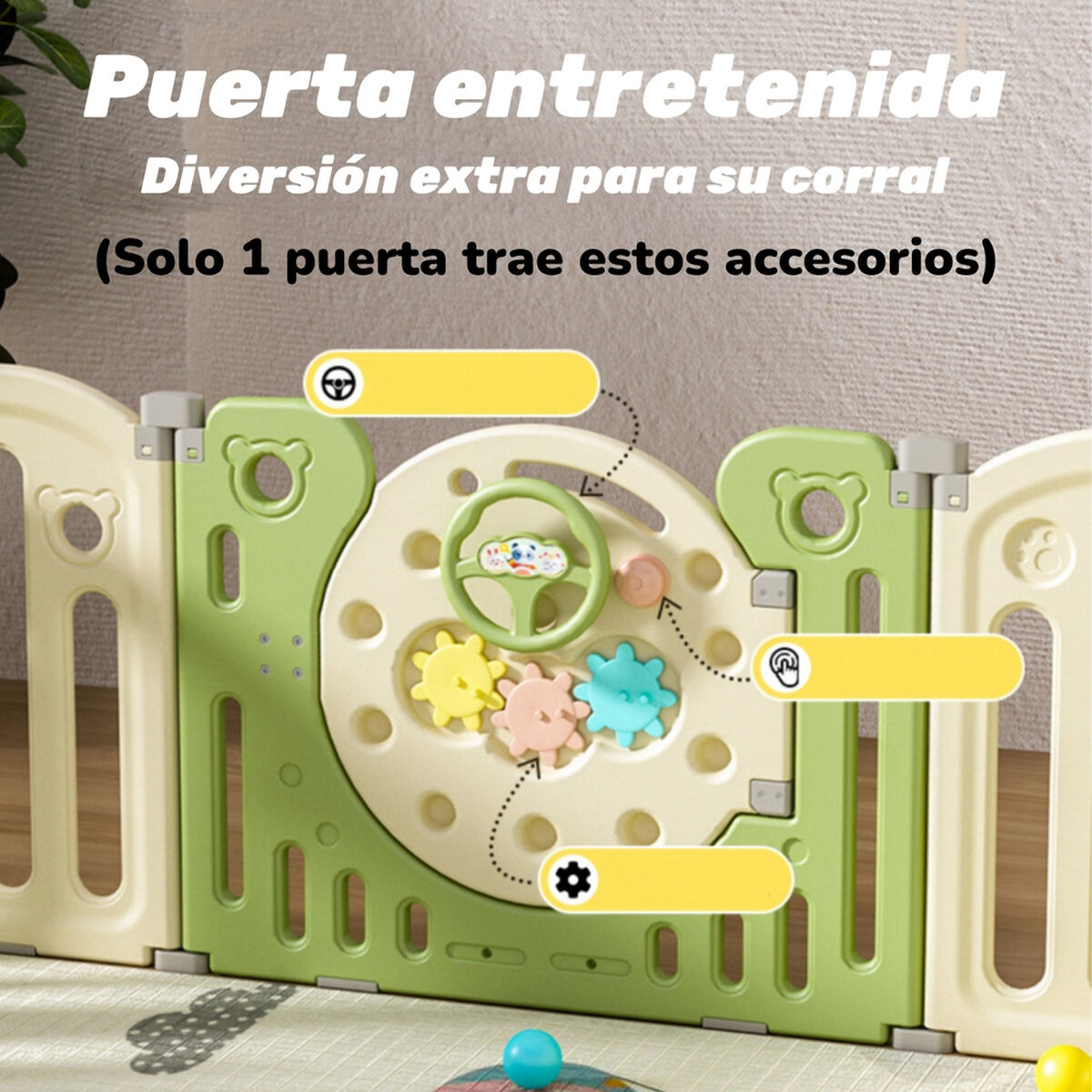 Corral Armado Multiposiciones Accesorios 153*160cm Lubabycas