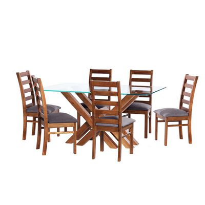 Juego de Comedor Latam Home Merida 6 Sillas Gris Oscuro