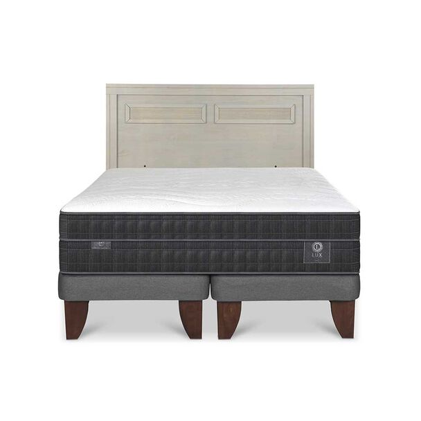 Cama Europea CIC Base Dividida King Lux + Respaldo Milan Alpino