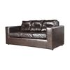 Juego de Living Kea Nize PU Sofá 3 Cuerpos + Dos Pouf 1 Cuerpo Café Moro