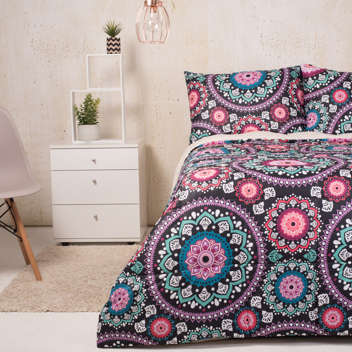 Plum&oacute;n de Plumas con Sherpa Mandala 1,5 Plazas